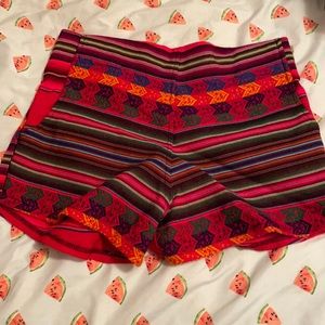 Tribal knit shorts woven